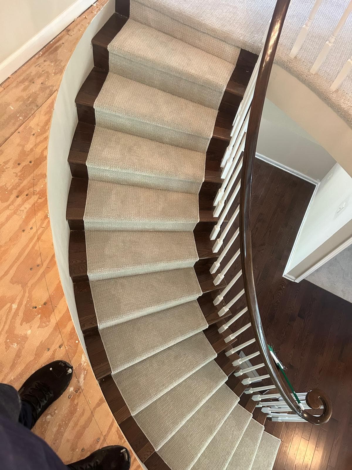 Staircase flooring installation for residential home in Oakland County Michigan