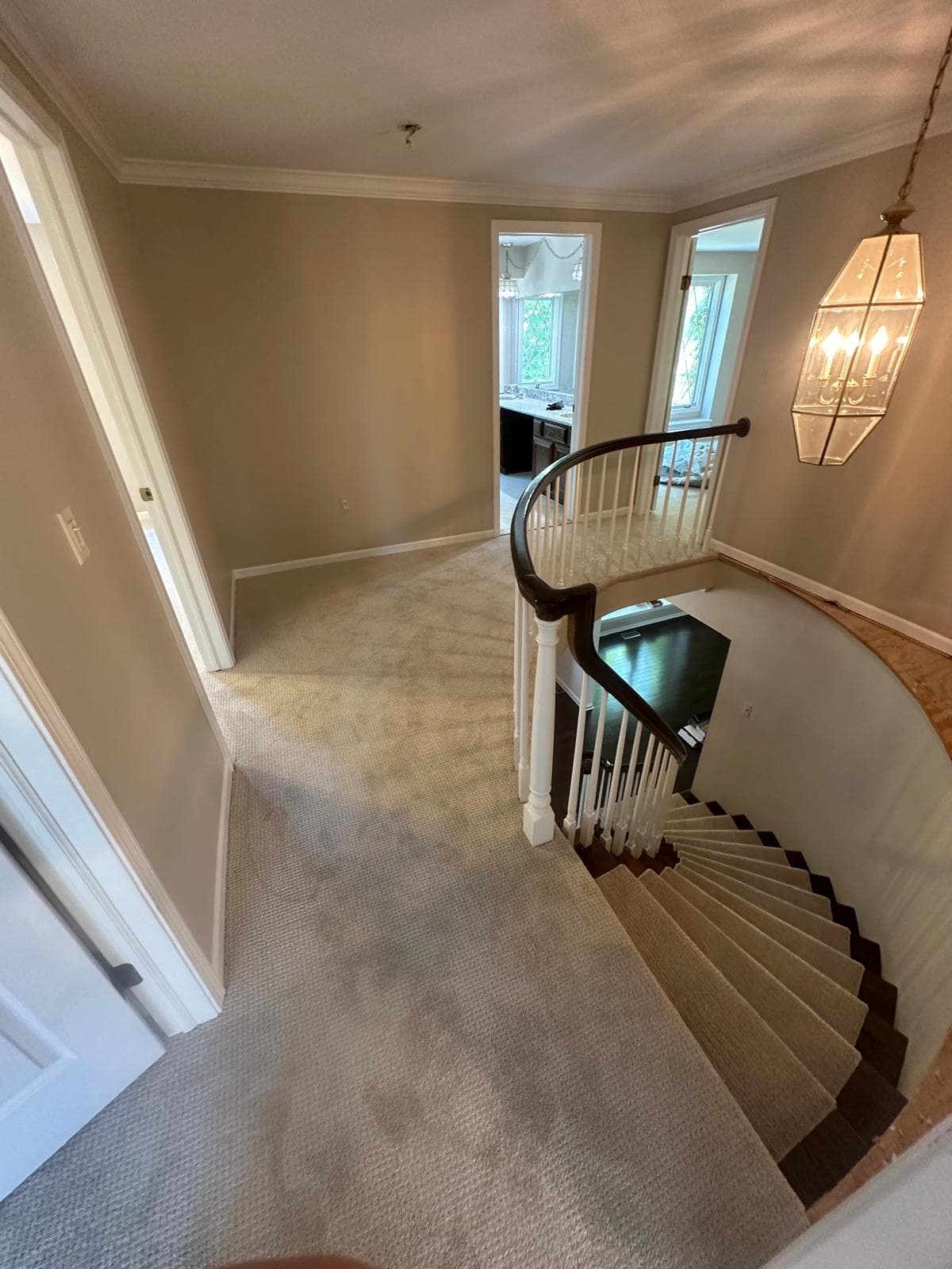 Upstairs carpet and steps flooring installation in Wayne County Michigan home